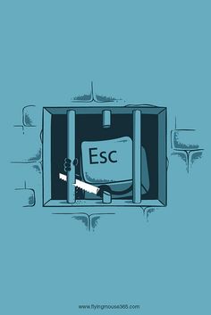 an esc box with a key in it and the word esc on it