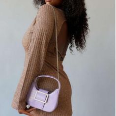 Sweet And Simple Handbag Topped With An Oversized Buckle For Subtle Drama. Includes A Chain Strap Option For More Ways To Wear. Length: 7.375" Width: 2.125" Height: 5.375" Strap Drop: 21.75" Handle Drop: 4". Color: Purple Chic Square Baguette Bag For Party, Chic Purple Shoulder Bag, Rectangular Bags With Chain Strap For Day Out, Chic Purple Shoulder Bag With Chain Strap, Chic Rectangular Bags From Urban Outfitters, Chic Rectangular Bags By Urban Outfitters, Chic Rectangular Urban Outfitters Bag, Chic Everyday Bags From Urban Outfitters, Chic Everyday Bags By Urban Outfitters