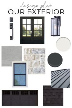 an exterior color scheme with black, white and gray colors for the home or office