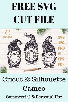 the cricut and silhouette game with three gnomes