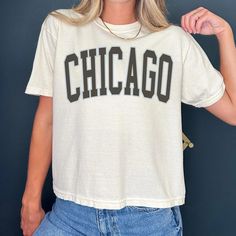 vintage Chicago Baseball cropped Tshirt Chicago Shirt Baseball T-shirt retro Chicago Tee Chicago Gift Comfort Color Crop Top -Please check Color and Size Charts before placing the order. You can find them in the listing's photos (Depending on what device you are viewing this listing colors may vary slightly). -Returns and exchanges are accepted only if there are defects "No Extra Costs" We create custom t-shirts with great designs for everyone's liking. If you don't find the size or color you wo Chicago Gifts, Chicago Baseball, Cropped Tshirt, Colorful Crop Tops, Boxy Tee, Comfort Color, Crop Tshirt, Baseball T Shirt, Size Charts