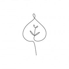 a single line drawing of a flower