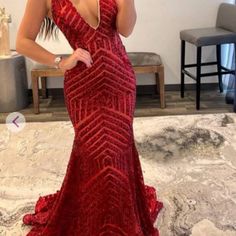 Red Sparkly Sequin Mermaid Prom Dresses Long Sexy Deep V-Neck. Mermaid Prom Dresses Long, Prom Dresses Long Mermaid, Red Prom, Pageant Dress, Mermaid Prom Dresses, Prom Dresses Long, Deep V Neck, Dresses Long, Lady In Red