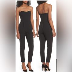 A Sweetheart Neck Bodice With Interior Boning Gives Structure To Streamlined Jumpsuit Fitted With Tailored Trousers For An Updated Desk-To-Dinner Look. Never Worn. New. Tags Still On. Elegant Fitted Strapless Jumpsuit For Going Out, Chic Fitted Strapless Overall Jumpsuit, Chic Fitted Strapless Jumpsuit For Going Out, Strapless Fitted Jumpsuits And Rompers, High Waist Fitted Strapless Jumpsuit For Work, Fitted Strapless Overall Jumpsuit For Night Out, Chic Fitted High Waist Strapless Jumpsuit, Fitted Strapless Jumpsuits And Rompers For Night Out, Fitted Strapless Jumpsuit For Date Night In Spring