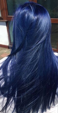 Midnight Blue Hair, Royal Blue Hair, Dyed Hair Blue, Dark Blue Hair, Hair Color Streaks, Hair Streaks