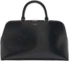 Luxury Black Top Handle Saddle Bag, Luxury Saffiano Leather Top Handle Bag, Luxury Black Top Handle Bag, Black Saffiano Leather Bag With Handle Drop, Luxury Leather-lined Top Handle Bag, Top Designers, Smooth Leather, Top Handle, Neiman Marcus