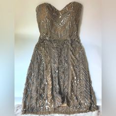 Head Turning Dress. Heavy And High Quality. Very Sparkly In Person! No Defects. Head Turning Dress, Dresses Designer, Book Decor, Strapless Dress, Turning, Cocktail Dress, Size 2, Womens Dresses, High Quality