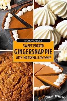 sweet potato gingershap pie with marshmallow whip is an easy dessert recipe