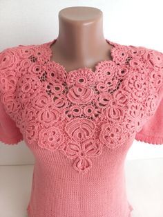 Knitted Blouse, Blouse Cotton, Irish Lace, Cotton Blouses, Lace Blouse, Ukraine, Blouses For Women, Ships, Womens Tops