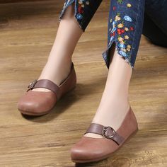 Candy colors, contrast colors, metal buckle, easily put on or off using as loafer or slipper. Material: Top layer leatherInsole: Genuine leatherLining: Pigskin leatherSole: PVCHeels: 1.5cm/0.59"Weight: 0.22KG for each shoes Great Shoes To Spice Up Any Outfit, From Casual Jeans To Fancy Dress. The More You Wear Them, The More Comfortable They Will Become! Leather Mary Jane Shoes, Casual Flat Shoes, Leather Mary Janes, Jane Shoes, Flats Shoes, Casual Flats, Leather Buckle, Mary Jane Shoes, Yellow And Brown