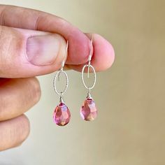 Pink Tourmaline Earrings Hot Fuchsia Gold Earrings October - Etsy Bridal Party Jewelry Sets, Bridal Party Jewelry, Tourmaline Earrings, Earrings Dainty, October Birthstone, Threader Earrings, Delicate Earrings, October Birth Stone, Pink Tourmaline