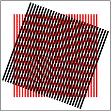 two red and black squares are arranged in the same pattern on white paper, each with an individual's own image