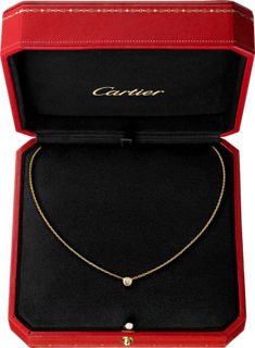 CRB7215500 - Diamants Légers necklace, LM - Yellow gold, diamond - Cartier Gold Brilliant Cut Diamond Necklace For Evening, Cartier Single Diamond Round Cut Jewelry, Cartier Jewelry With Single Round Cut Diamond, Luxury Yellow Gold Diamond Necklace, Classic Evening Necklace With Single Cut Diamonds, Cartier Brilliant Cut Diamond White Jewelry, Cartier Classic Diamond White Jewelry, Luxury Yellow Gold Necklaces With Brilliant Cut, Classic Cartier Diamond Cut Jewelry