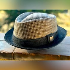 Black And Tan Porkpie Fedora The Hatter, New Era 9twenty, Mens Fedora, Beige Hat, Straw Fedora Hat, Straw Fedora, Strapback Hats, Retro Logo, Grey Adidas