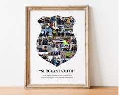 there is a framed photo with the words segeant smittt on it