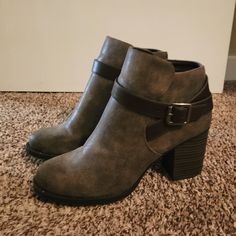 Worn Once Basically Brand New..Super Cute!! Taupe Ankle Boots, Soda Shoes, Bootie Boots, Ankle Boots, Super Cute, Women Shoes, Brand New, Boots, Grey