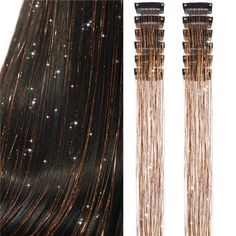 New Product [Easy To Install]:Upgraded Clip In Hair Tinsel Has A Metal Clip Design . Now You Just Need To Open And Close The Tension Clip To Remove And Installation. The Simple Operation Saves Time. You Can Easily Incorporate The Glitter Into Your Hair And Instantly Become "Highlight Glitter" Which Allows You To Change Your Hairstyle Quickly And Easily And Very Firmly Installed In The Position You Want [High Quality] Clip In Tinsel Hair Extensions Are Made Of 100% Durable Polyester Fiber . No Ba Tinsel Hair Extensions, Tinsel Hair, Leather Leggings Fashion, Christmas Fits, Hair Tinsel, Clip Design, Fairy Hair, Colorful Glitter, Hair Accessories Clips