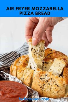 Air Fryer Mozzarella Pizza Bread Homemade Bread In Air Fryer, Bread In Air Fryer, Air Fryer Mozzarella, Simple Snacks, Mozzarella Pizza, Air Fryer Recipes Healthy, Recipes Homemade, Air Frying, Air Fry