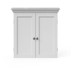 A white two-door wall cabinet Wall Mounted Cabinets, Customizable Storage, Functional Bathroom, Bathroom Storage Solutions, Hanging Cabinet, White Look, Wall Mounted Cabinet, Cabinet Features, Cabinet Decor