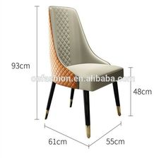 an image of a chair with measurements for the seat and back side, in different colors