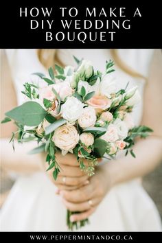 HOW TO MAKE A DIY WEDDING BOUQUET Bridal Bouquet Pastel, Diy Bridesmaid Bouquet, Bouquet Pastel, Small Bridal Bouquets, Small Wedding Bouquets, Simple Wedding Bouquets, Simple Wedding Flowers