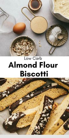 Low Carb Almond Biscotti on a baking sheet Sliced Almond Cookies, Low Carb Biscotti, Healthy Biscotti Recipe, Almond Flour Biscotti Recipe, Almond Flour Biscotti, Keto Biscotti, Biscotti Flavors, Almond Biscotti Recipe, Chocolate Dip