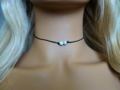 White Stone Marbled Choker Necklace image 1 Adjustable White Choker For Everyday Wear, Everyday Adjustable White Choker, Trendy Adjustable Cord Choker, Minimalist Adjustable Choker For Gift, Minimalist Adjustable Choker As Gift, Casual Adjustable Cord Choker Gift, Casual Adjustable Cord Choker, Minimalist Choker With Adjustable Length, Adjustable Minimalist Choker