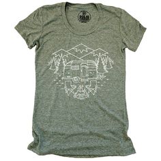 "Just as no words are necessary to capture the calm feeling that time in nature elicits, we let the clear and simple graphic of this vintage-style T-shirt speak for itself. This super soft, athletic-cut tee will call out to nature lovers like wind in the trees, saying, \"wear me! Feel great! Look fly!\" QUICK INTRO: Hi! I'm Brian, a t-shirt guy... the head t-shirt guy at Solid Threads that is. :) I'm SO glad we crossed paths here in the etsy-verse. Almost 20 years ago, from a humble street stand Graphic Tee For Camping With Graphic Print, Graphic Tee With Graphic Print For Camping, Screen Print Graphic Tee For Camping, Crew Neck Screen Print Tops For Camping, Vintage Summer Outdoor T-shirt, Vintage Screen Print T-shirt For Outdoor Activities, Vintage Screen Print T-shirt For Outdoor, Tri-blend Graphic Tee T-shirt For Outdoor, Vintage Adventure Graphic T-shirt