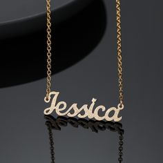 Personalize your own necklace with your name, or surprise them with the perfect personalized gift. Name Necklace Silver, 18k Gold Chain, Rose Gold Metal, Precious Jewelry, Personalized Necklace, Gold Plated Silver, Fantastic Gifts, Gold Plated Jewelry, Name Necklace