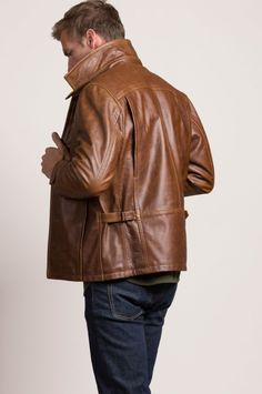 Route 66 Italian Calfskin Leather Jacket | Overland Leather Jacket And Shorts, Drawing Leather Jacket, Jackets Drawing, Leather Jacket Outfit Winter, Winter Leather Jacket, Men's Leather Jackets, Jacket And Shorts, Leather Inspiration, Brown Leather Jacket Men