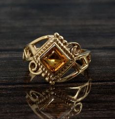 "Citrine Solitaire ring, Gold citrine ring, Brass jewelry, Yellow gemstone ring, November Birthstone, Minimalist ring, Dainty ring, Gift ring ♥ SIZE:- All Size Are Available, choose from variation. ♥ METAL:- Brass ♥ STONE:- Citrine ♥ CITRINE SPECIALTY... Citrine shoves out the negativity from your mind. It possesses the inherent spiritual characteristics which induce positive energy and reduces depression in the life of the wearer. It leads to psychic growth with enhanced clarity and self-confid Yellow Stone Rings, Gemstone Rings Vintage, Ring Couple, Sterling Silver Mens Rings, Couple Ring, Midi Ring, Ring Mens, Citrine Ring, Mens Silver Rings