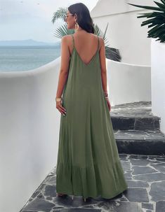 This "Olivian Pocketed Maxi Dress" is the perfect blend of style and convenience. Made from soft and breathable fabric, it features pockets - for all your essentials - and a flowy, maxi design. Say goodbye to carrying a purse and hello to effortless fashion! Size Guide: Model is 5’65” tall, and has a 33.6” bust, 24.1” waist, & 35.2” hips. She is wearing a S / US 4 / AU 8. This dress is true to size. Material: 100% Rayon. Feature: Scoop Neckline. Adjustable spaghetti straps. Side pockets. No closures or lining. Maxi length. Relaxed fit. Maternity friendly. Care Instructions: Machine wash / Cold hand wash Maxi Design, Pocket Maxi Dress, Bohemian Style Dresses, Long Beach Dress, Effortless Fashion, Prom Outfits, Blue Maxi, Suspender Dress, Maxi Dress Blue