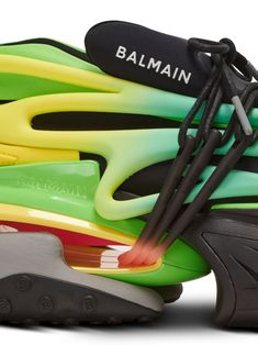 Balmain Unicorn, Sneakers Green, Leather Sneakers, Sneakers, Green, Leather