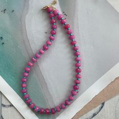 16” + 2” extender pink gemstone and turquoise necklace Pink Faceted Beads Jewelry, Pink Jewelry With Faceted Round Beads, Pink Faceted Beads Necklaces For Gifts, Pink Beaded Necklaces With Natural Stones As Gift, Pink Beaded Necklace With Natural Stones For Gift, Pink Faceted Beads Necklace As Gift, Pink Faceted Beads Necklace For Gift, Pink Bohemian Jewelry With Faceted Beads, Pink Single Strand Bohemian Beaded Necklaces