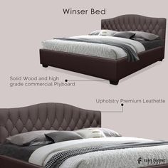 an image of a bed with different features