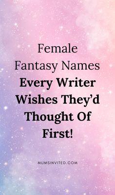 Looking for a rare, aesthetic, dark & ethereal name for your female fantasy character? Check out this fantasy names feminine list. These female names are whimsical names inspired by nature, the moon. Warrior queen names. Elf names. Ethereal elven princess names. Greek names. Japanese names. Strong baby girl names. Female Character Names. Best Character names. fantasy names with meaning. Fantasy Queen Names. Dark Fantasy Names. Fantasy Last Names. Dark Academia Names. Story Names. Villain Names. Queen Names, Fantasy Last Names, Dark Academia Names, Princess Names, Moon Warrior