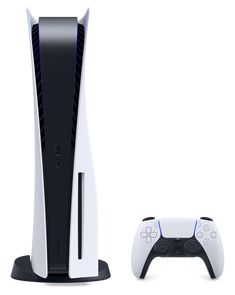 two video game controllers sitting next to each other on a white surface with blue trimmings