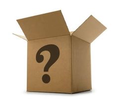 a cardboard box with a question mark on it