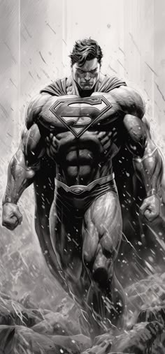 the cover to superman's upcoming comic book, which is currently being drawn by artist mark