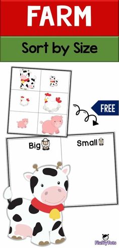 the farm sort by size worksheet for children to learn how to use it