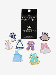 Disney Princess Dresses Blind Box Enamel Pin Vol. 2, Disney Princess Bridal Party, Disney Pins Sets 2022, Shadow Box Disney Pins, Bridesmaid Proposal Disney Theme, Blue Ball Dress, Blue Ball Dresses, Rapunzel Wedding Dress, Collectable Figures, Rapunzel Wedding