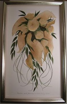 a painting of flowers in a gold frame