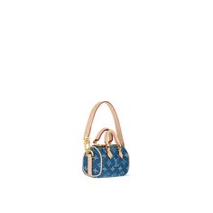 LOUIS VUITTON® - Micro Speedy Bag Charm - Denim Louis Vuitton Mini Bag Louis Vuitton Official, Louis Vuitton Handbags Mini, Louis Vuitton Mini Bag, Small Designer Bags, Vuitton Outfit, Louise Vuitton, Louis Vuitton Alma Bag, Speedy Bag, Sac Louis Vuitton