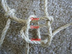 two pieces of rope with the words over and under