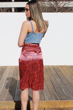 Style to your liking of fit with this open wrap skirt! True to Size, completely opens up to tie. Shipping Time: 2-5 business days Grooming Tips, Meghan Markle, Wrap Skirt, High Waisted Skirt, Sequin Skirt, Pencil Skirt, Leopard Print, High Waist, High Waisted