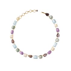 Inspired by the classic 'rivière' necklace, this popular piece exudes elegance and sophistication with a diverse blend of gemstones in various shapes and sizes. It's available in both monochromatic and multi-color options, perfect for enhancing your wardrobe. We offer customization for the metal finish and stone colors since each piece is made to order. Riviere Necklace, Interchangeable Earrings, Necklace Top, Lemon Quartz, Blue Quartz, Green Amethyst, Smokey Quartz, Accessories Rings, Silver Pearls