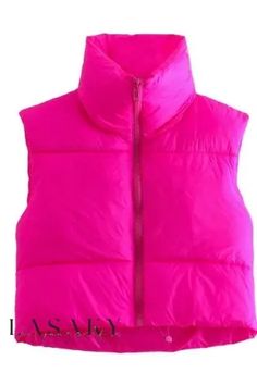 Lasaky - Premium Winter Sleeveless Waistcoat Vest with Stand-up Collar and Thick Cotton Padding Parka Jacket Women's, Cropped Puffer Vest, Bubble Vest, Jacket Crop, Vest Design, Winter Crops, Chaleco Casual, Sleeveless Puffer, Crop Vest