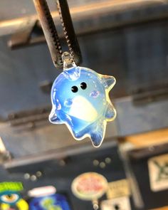 "New one-of-a-kind sparkly ghostie pendant is hand sculpted with high end Borosilicate glass mixed with sterling silver oxide. Borosilicate glass (Pyrex) is stronger and can withstand extreme temperatures compared with regular glass.  Approximately 1\" wide x 1.25\" long  Pendant comes with black paracord or with a stamped sterling silver 1 mm Italian made snake or ball chain. Select your chain length when checking out.  Please note that piece is completely handmade and is one of a kind. Therefore, sizes are approximate and design is one of a kind and the opal will vary from the piece seen in the photos  Made with love in Vancouver, BC Canada  Thanks for supporting my art! Mona xx" Handmade Whimsical Clear Jewelry, Whimsical Handmade Clear Jewelry, Ghost Necklace, Orange Rainbow, Rose Bar, Victorian Accessories, Brass Bird, Jewelry Victorian, Heady Glass