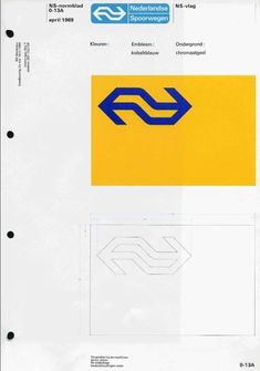 an image of a blue and yellow logo on the side of a white paper sheet