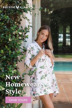 Your new favorite stylish nightshirt. Comfy and elegant, you won't want to take it off to get dressed. White Hummingbird, Hummingbird Print, Loungewear Fashion, Stylish Summer Outfits, Long Beaded Necklace, Chic Accessories, Night Shirt, Get Dressed, Summer Looks